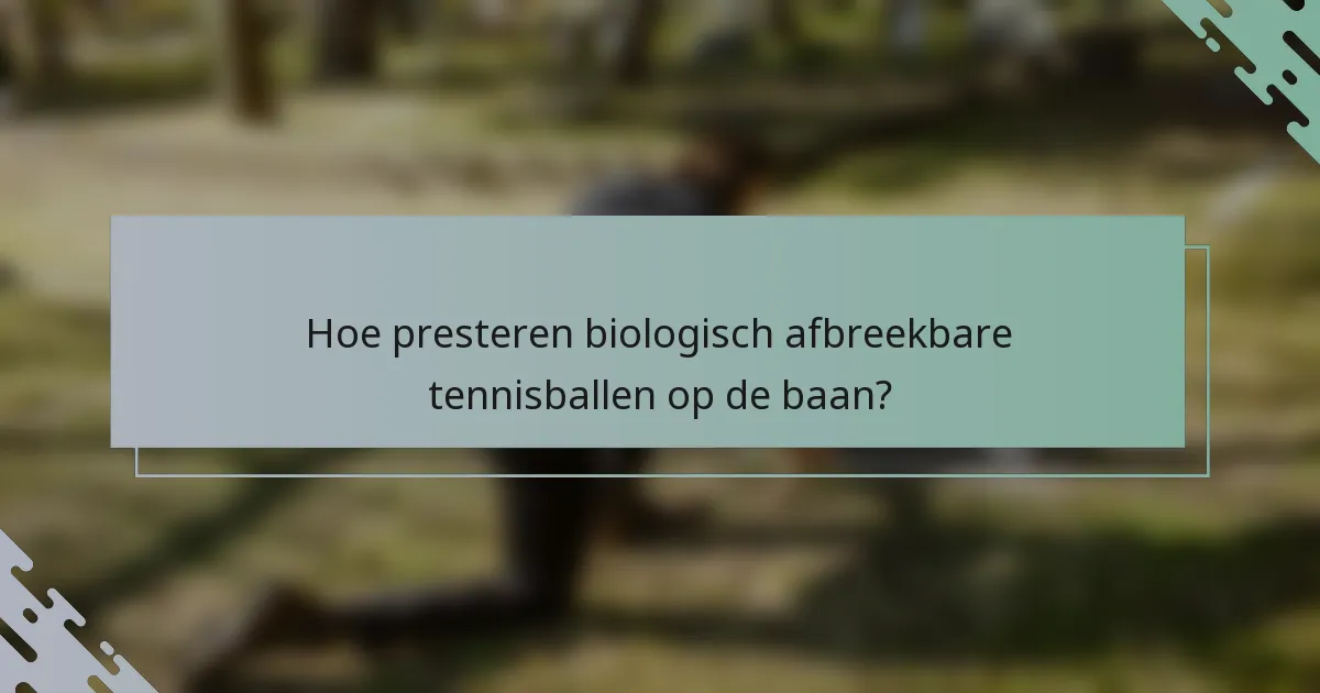 Hoe presteren biologisch afbreekbare tennisballen op de baan?