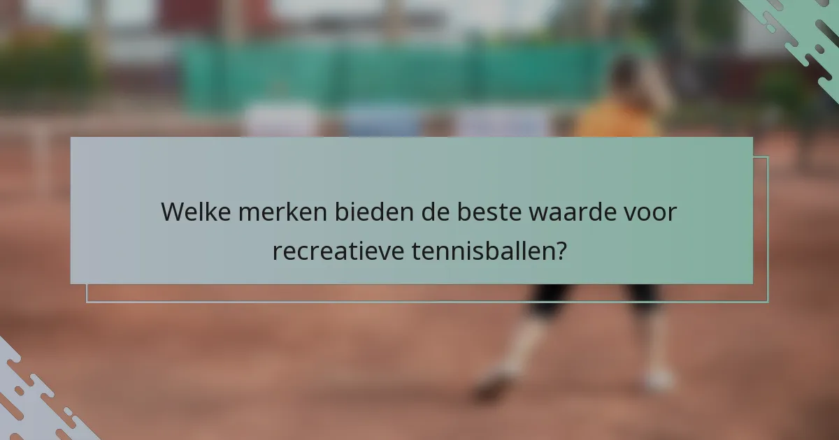 Welke merken bieden de beste waarde voor recreatieve tennisballen?