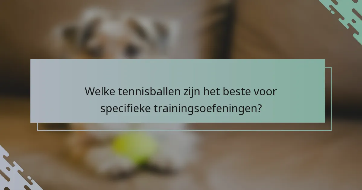 Welke tennisballen zijn het beste voor specifieke trainingsoefeningen?